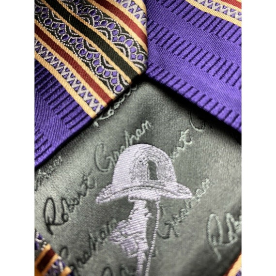 Robert Graham Stripe Royal Purple Classic Tie - image 3