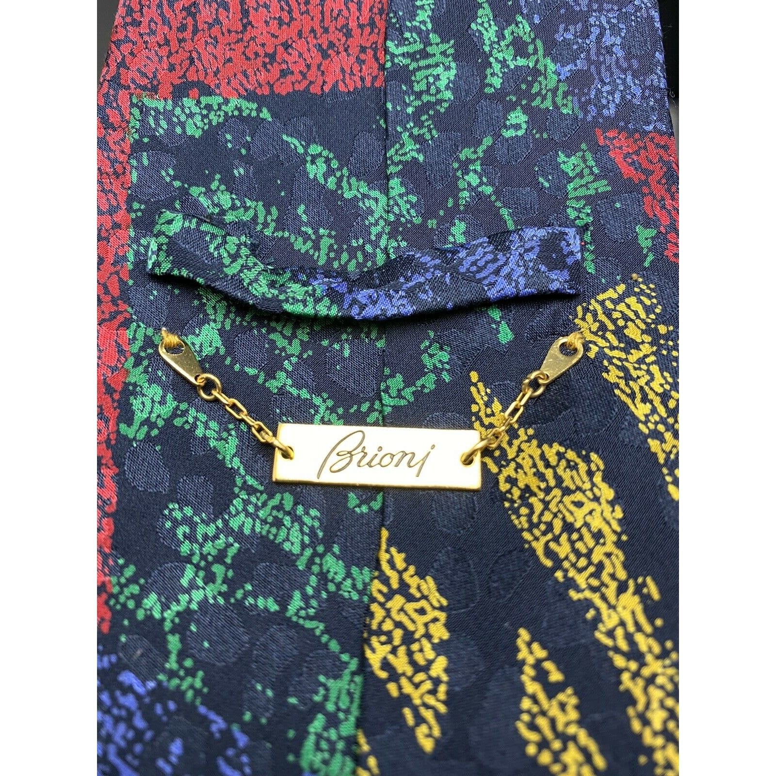 Cravate Brioni 100% Soie - Imprimée Abstraite, Made In Italy, Neuf Sans étiquette