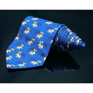 Brooks Brothers Makers Elephant Blue Stirrup NeckTie Tie