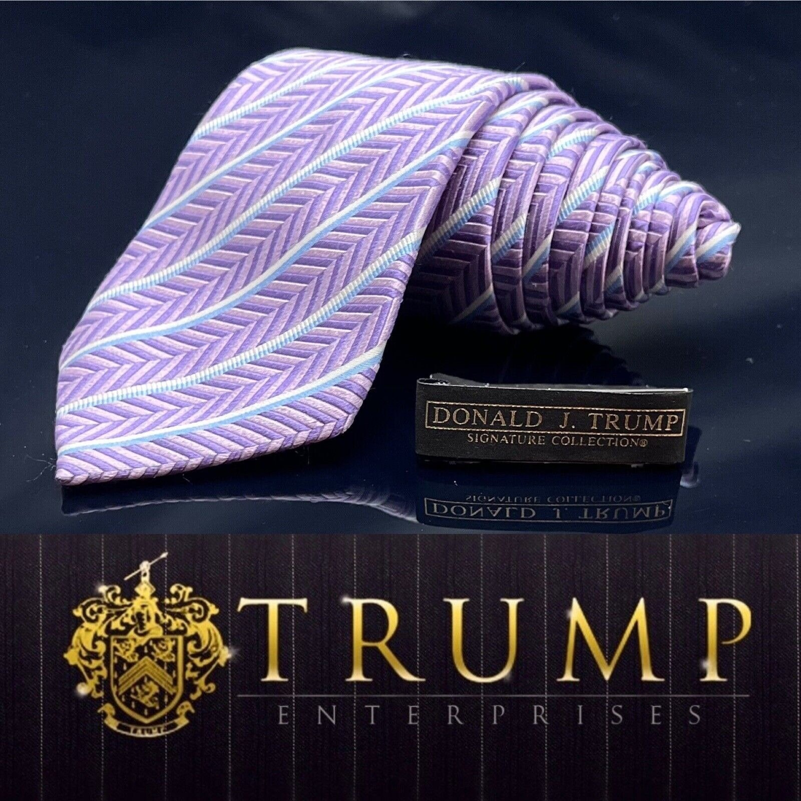 Donald J. Trump CORBATA Rayas Moradas, Blancas y Azules Ancho 4” LARGO: 60”  - Etsy México, image size:1600x1600