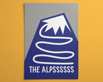 Lámina decorativa de los Alpes / Póster de paisaje inspirado en la naturaleza / Decoración moderna para el hogar y el dormitorio