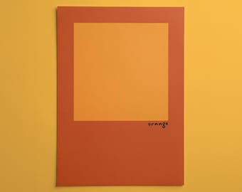Lámina decorativa abstracta en bloques de color naranja / Póster moderno y colorido / Decoración para dormitorio infantil y sala de juegos