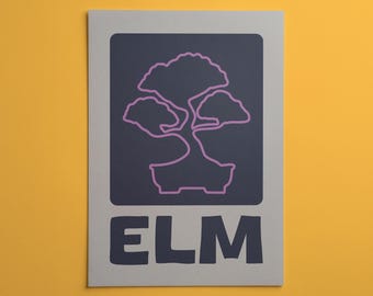 Lámina decorativa de bonsái de olmo / Póster relajante inspirado en la naturaleza / Decoración para meditación, dormitorio y hogar.