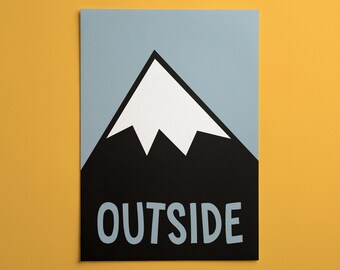 Lámina decorativa de paisaje de montaña / Póster gráfico inspirado en la naturaleza / Decoración moderna para el hogar y el dormitorio