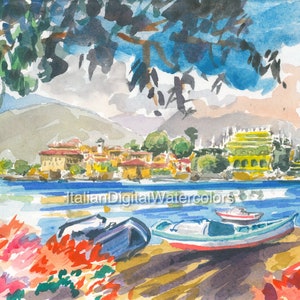Italiaanse digitale aquarellen Lago Maggiore - Isola Bella