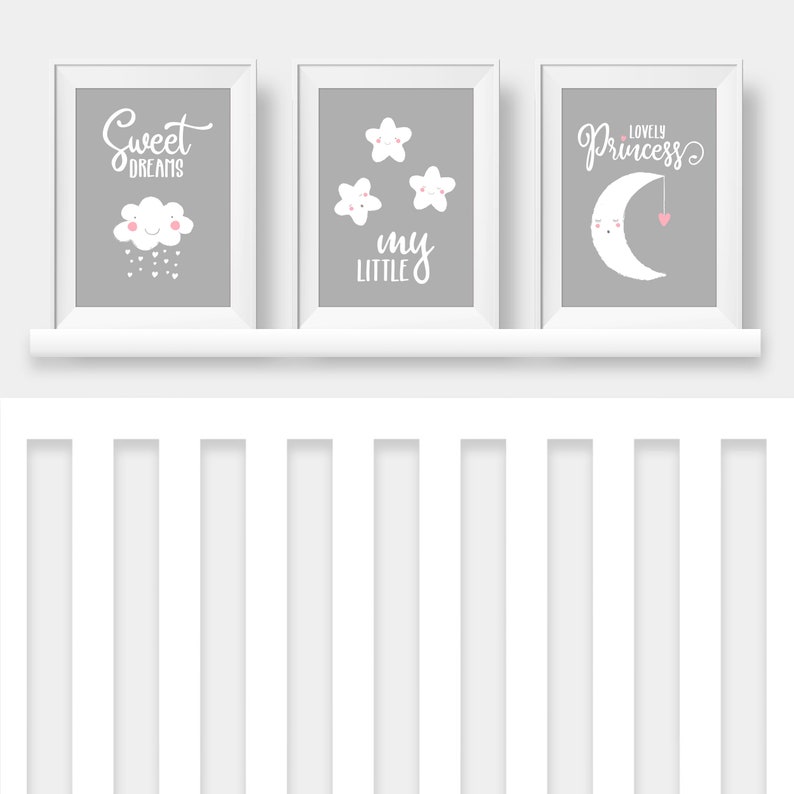 Set of 3 Nursery Prints Nursery Poster Nursery Wall Art Etsy