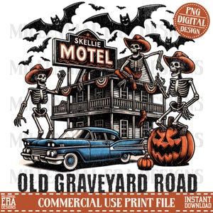 Skellie Motel PNG, Funny Halloween PNG Funny Skeleton Halloween Fall Png Halloween Humor Vintage design Png Trendy Halloween shirt Png,