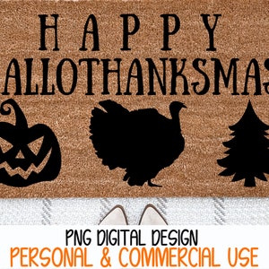 Feliz Hallothanksmas Halloween Natal Ação de Graças Outono Inverno Árvore Assustadora Peru SVG PNG Design Digital | Cricut Sublimation