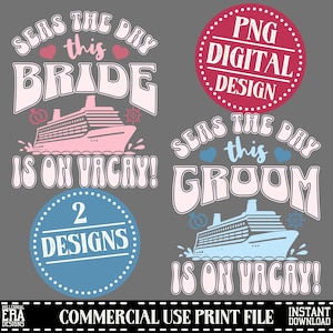 Seas The Day PNG, Panna Młoda Pan Młody PNG, Rejs PNG, Panna Młoda na Rejsie, Pan Młody na Rejsie, Koszulka na miesiąc miodowy, Miesiąc miodowy, Rejs, Koszulka, png, Trendy Bride
