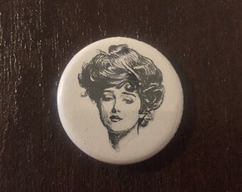 1.25" Gibson Girl Button/Keychain/Magnet
