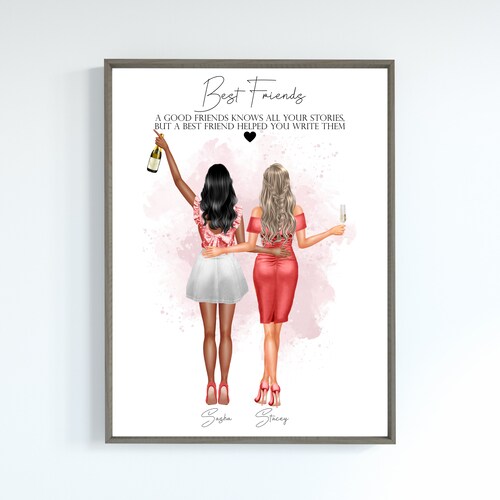 Personalised Print Best Friend Print Friendship Print Best Etsy UK