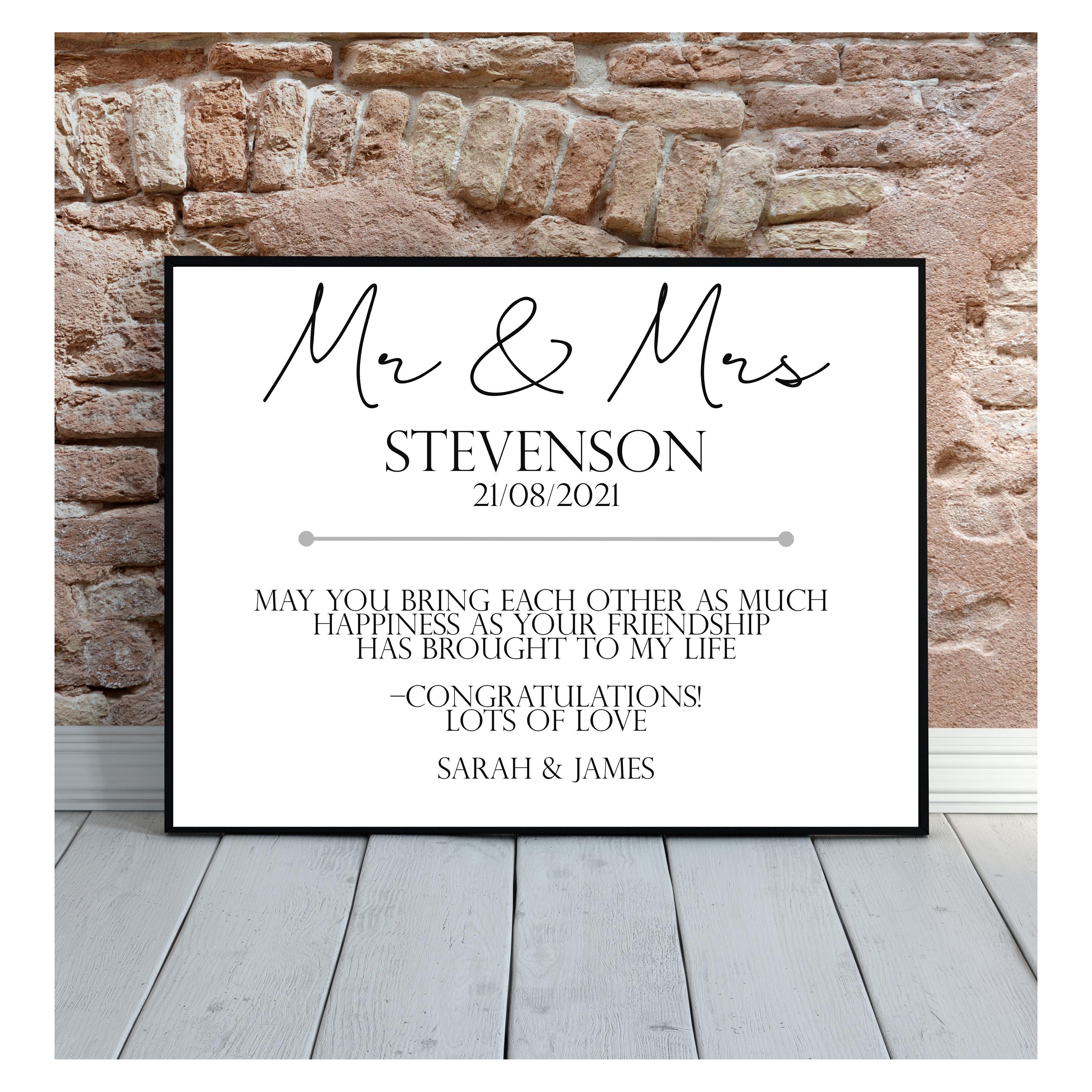 Personalised wedding gift Mr & Mrs gift Custom wedding | Etsy