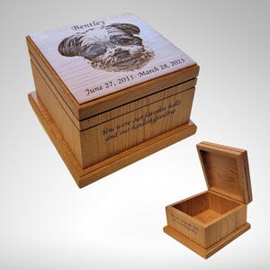 Handcrafted Pet Memorial Urn Box, Personalized Engraving & Optional Hinged Lid