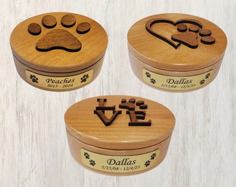 Pet Urn for Ashes, Cremation Pet Urn for Dogs, Cat Urn for Ashes, Engraved Memorial Box