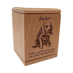 Cremation Pet Urn, Engraved Dog Cat Ashes, Cremate Wood Box, Memorial Personalized Photo, Pet Loss Gifts, Custom Portrait Dog Urn for Ashes image 8