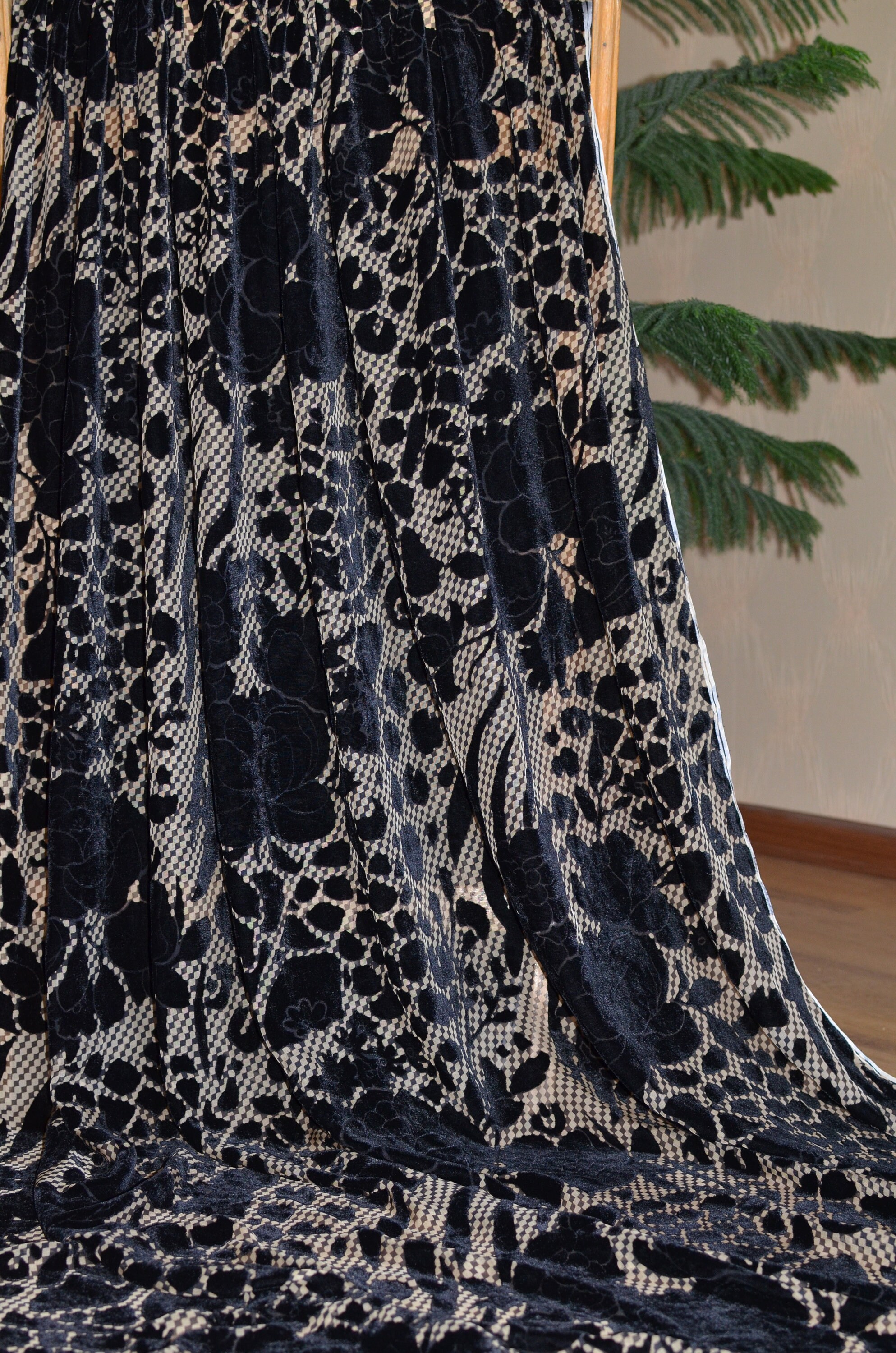 Vintage Silk Devore velvet fabric Silk velvet fabric Uzbek Etsy