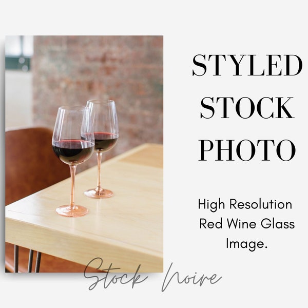 Styled Stock Photo / Glasses of red wine / High resolution / Styled stock images