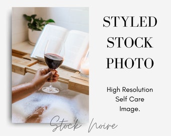 Styled Stock Photo | High resolution image | Self care kit photo | Woman of color | African American | Wellness stock photo
