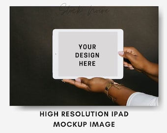 Styled Stock Photo ipad Mockup, black woman stock photo, tech mockup, ipad mockup background stock photo, High resolution mockup