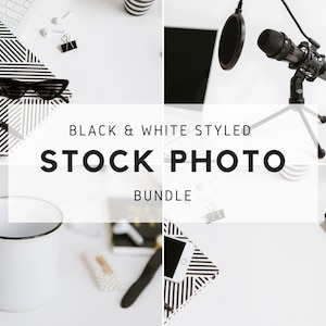 Styled Stock Photo Bundle, Black and White Desktop Styled Stock Images, Mug mockup stock photos, Styled stock photos desktop