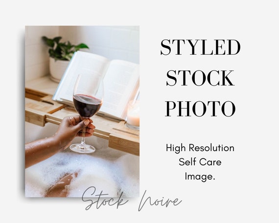Styled Stock Photo | High resolution image | Self care kit photo | Woman of color | African American | Wellness stock photo