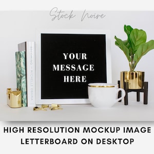 Styled Stock Photo Mockup / Styled stock images / Styled stock letterboard desktop / home office / High resolution mockup
