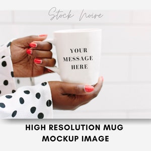 Styled Stock Photo Mockup / Mug mockup / Black woman stock photo / Woman of color stock photo / High resolution mockup