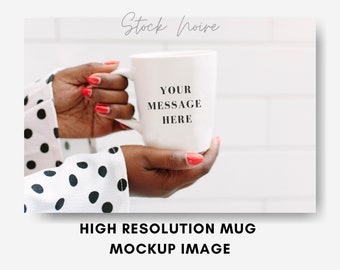 Styled Stock Photo Mockup / Mug mockup / Black woman stock photo / Woman of color stock photo / High resolution mockup