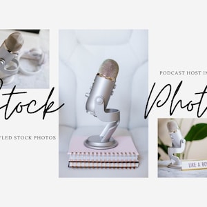 Styled Stock Photo for Podcasting / Podcast Microphone Stock Photo Bundle / 20 stock photos