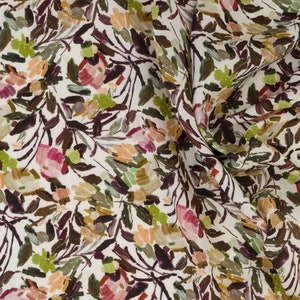 Floral viscose fabric from Italy botanical print fabric for dresses and blouses image 1