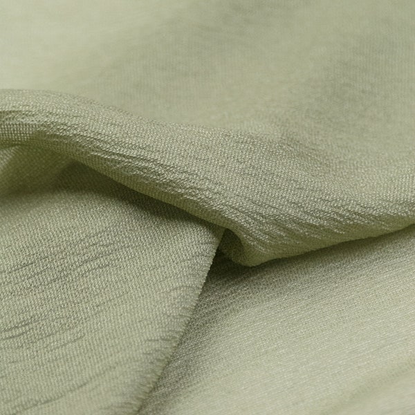 Tissu de soie vert sauge, soie au mètre vert, mousseline de soie au mètre, robe de demoiselle d'honneur vert soie, ressort en tissu pour robe