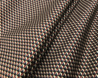 fabric scrap - 70 inch, Cotton fabric Remnant with geometric pattern and peach skin texture