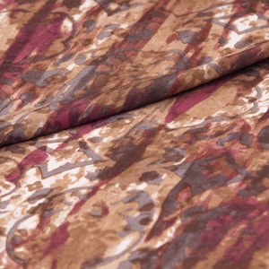 Crepe de chine silk fabric with abstract watercolour print, dead stock fabric - sold by half yard