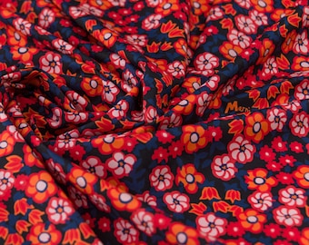Tela italiana con estampado floral para vestidos de verano, tela de popelina para blusas de alta calidad, tela de diseño exclusivo
