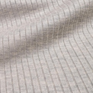 Wide Rib Fabric by the Yard for T-Shirts and Dresses, Italian Dead Stock Fabric, Viscose Jersey Grey