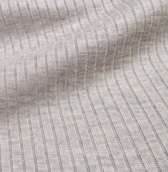 L'Appartement COTTON RIB KNIT グレーC Wide Rib Fabric by the Yard for T-shirts and Dresses