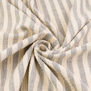 Viscose Seersucker Fabric Striped for Jackets, Trousers, Accessories and Room Decor