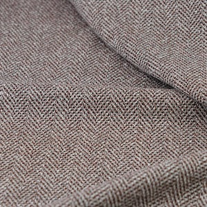Italian Bouclé Fabric with Herringbone Pattern – Wool Cotton Silk Blend, Suiting Fabric for Blazer, Coat, Skirt & Dress