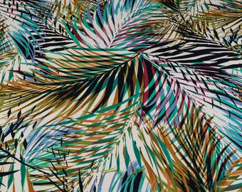 Cotton fabric with botanical print for clothing and room decoration