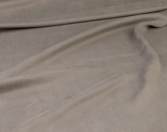 Lyocell Fabric Remnants, Peach Skin Viscose Material Grey for Blouses and Dresses, Italian Fabrics