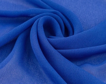 Elegant Viscose Crepe Fabric for dresses and Blouses; Spezial Occasion Fabric; Formal Dress material; Italian dead Stock Fabric; Blue fabric