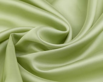 Tessuto per fodera in viscosa verde chiaro Oeko-Tex Standard 100, fodera per giacca al metro, fodera in taffetà tinta unita verde