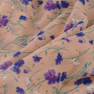 Floral Chiffon Fabric for Romantic Summer Dresses  and Blouses sold by 1/2 Yard
