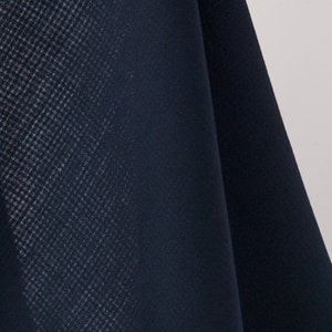 Italian Wool Crêpe Fabric Navy Blue – Lightweight Wool for Blouses, Dresses & Skirts