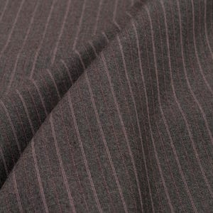 Italian Quality Wool Suiting Fabric with Pink Pinstripes