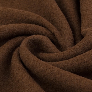 Brown Wool Fleece for Winter Sewing, Boiled Wool for Coats and Jackets Sold by Half Yard