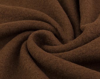 Wool Fleece Fabric Brown – Italian Wool Polyester Blend for Jackets, Coats, Skirts & Accessories
