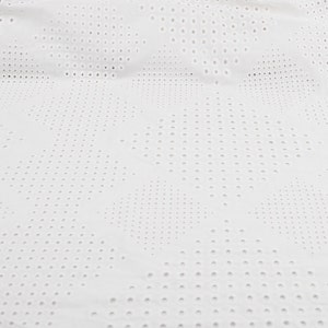 Italian Eyelet Cotton Lace Fabric, White Embroidery Anglaise, Broderie Anglais Cotton Fabric, Scalloped Edges image 2