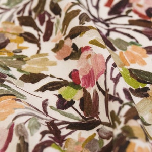 Floral viscose fabric from Italy botanical print fabric for dresses and blouses image 3