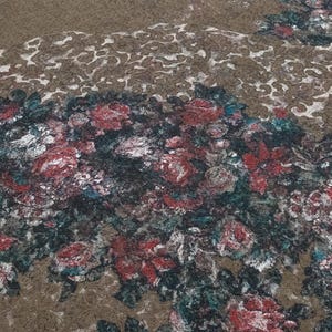 Floral Lace Deadstock Fabric - Stretch Lace in Brown, Wine Red, and Teal for Lingerie and More